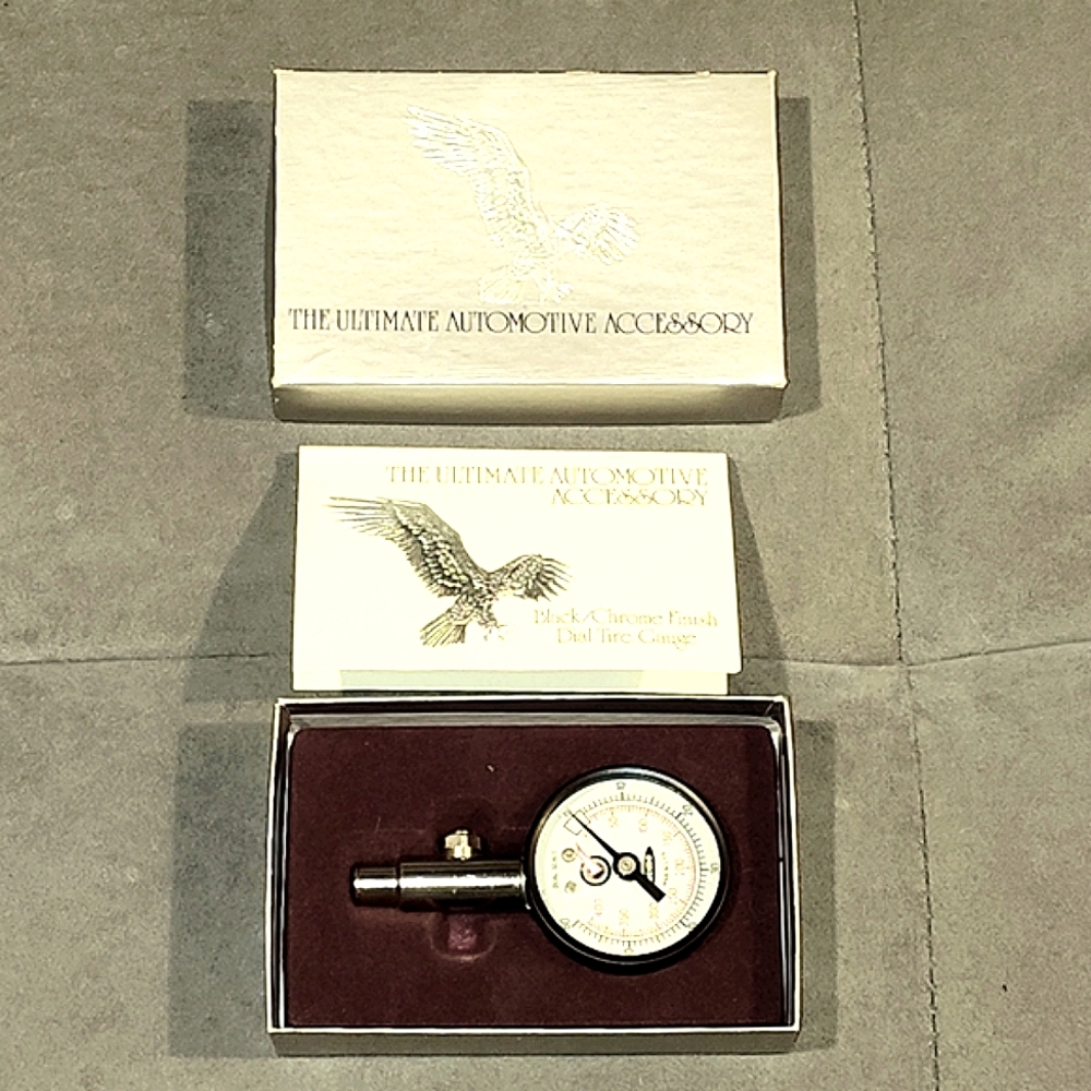 NEW COLLECTIBLE ACME DUAL SCALE DIAL TIRE AIR PRESSURE GAUGE IN BOX - Picture 9 of 11